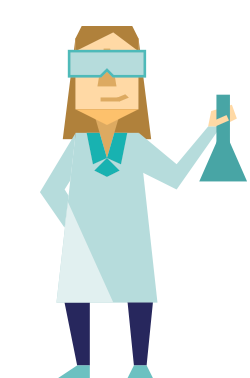 illustration of someone working on research